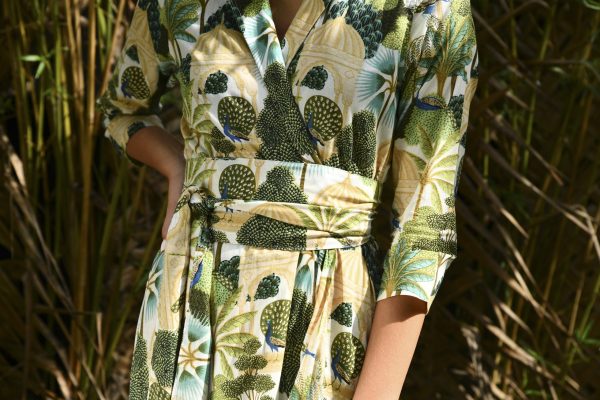 Green Printed Wrap Maxi Dress - Image 4