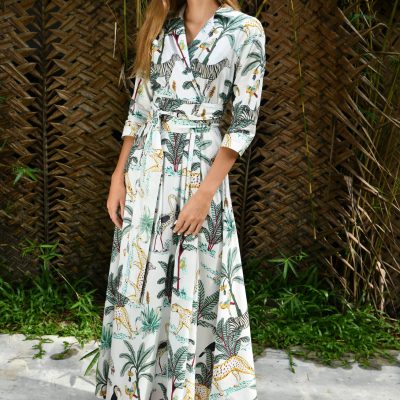 Zebra print wrap maxi dress