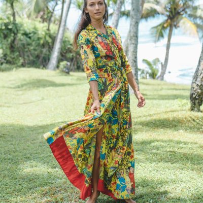Summer long wrap dress