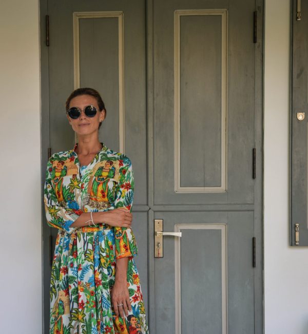 Colorful printed maxi dress