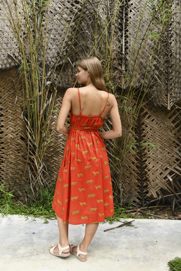 Leopard print spaghetti strap dress - Image 4
