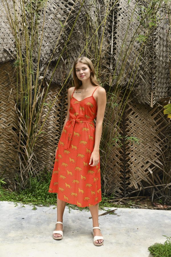 Leopard print spaghetti strap dress - Image 5