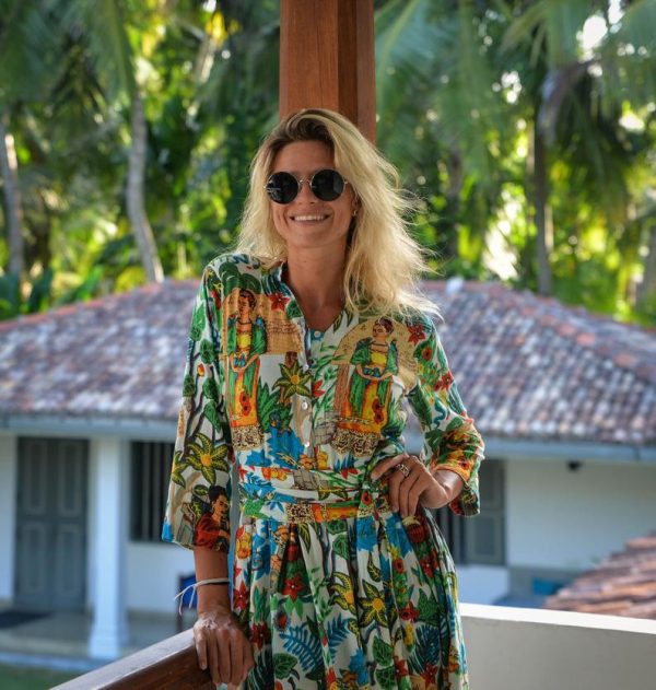 Floral print cotton long dress - Image 2