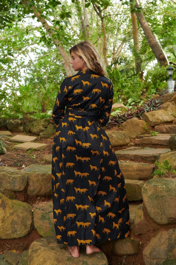 Leopard print black wrap maxi dress - Image 4