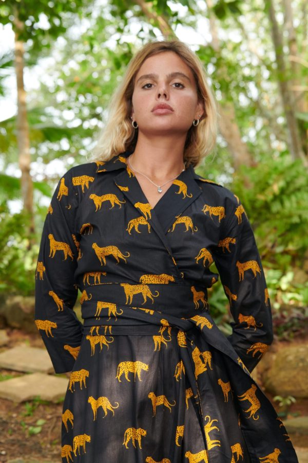 Leopard print black wrap maxi dress - Image 5