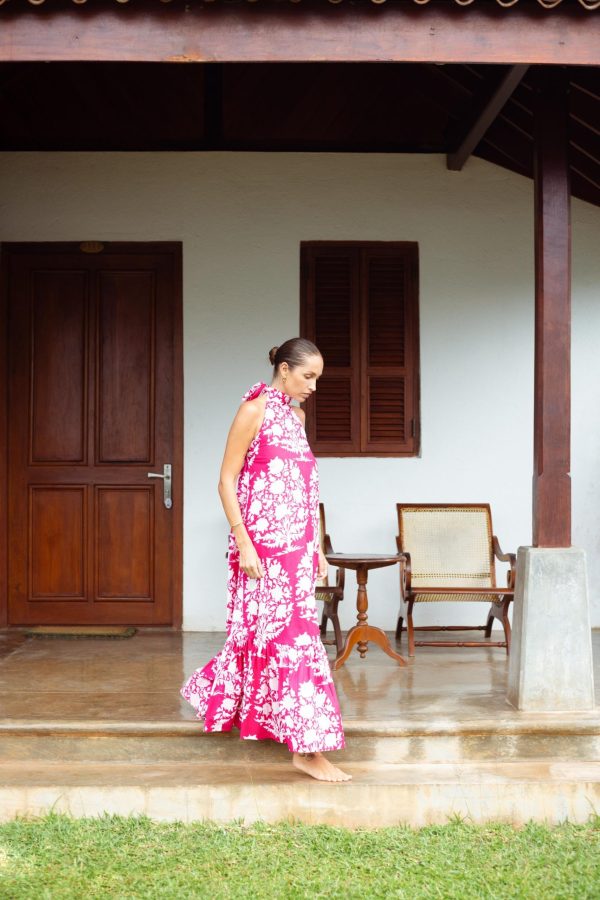 Pink halter back maxi dress - Image 5