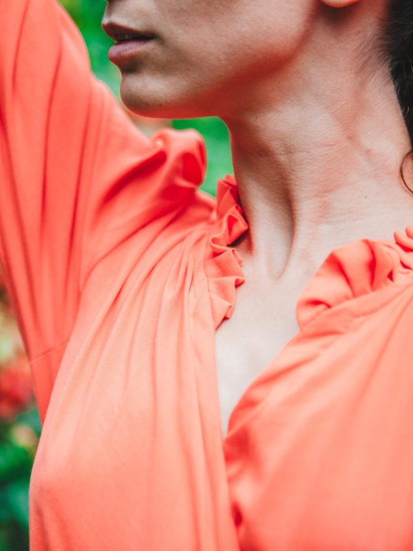 Orange Adjustable Wrap Dress - Image 3