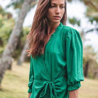 Green Adjustable Short Dress